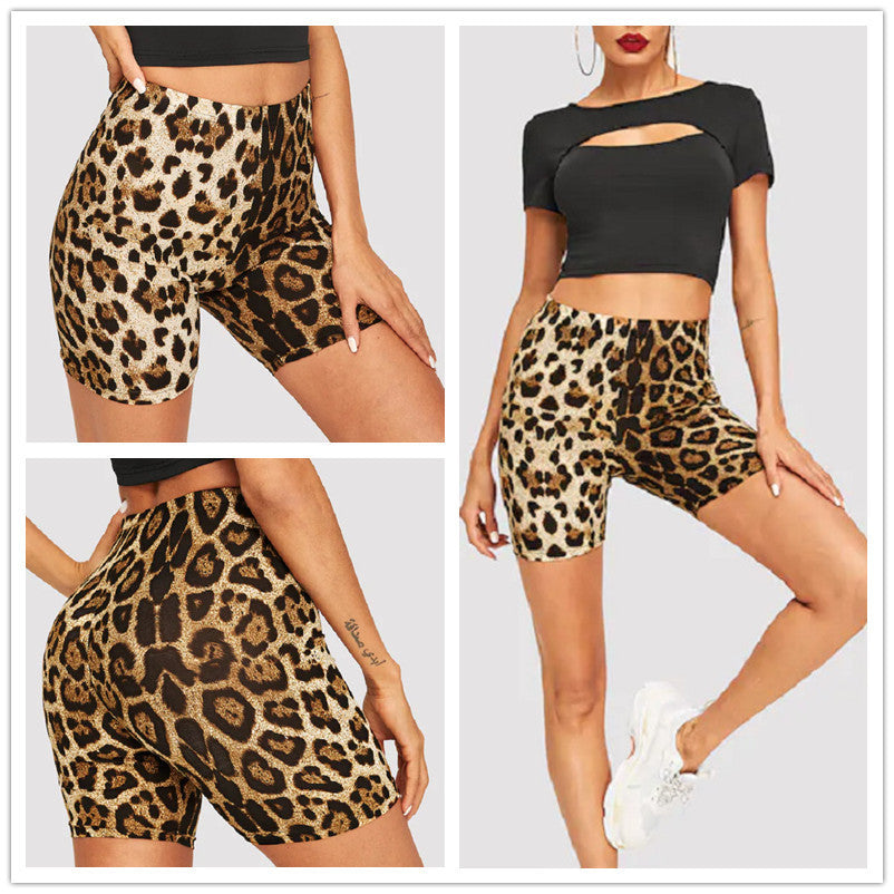 Fashion sexy leopard print hip shorts