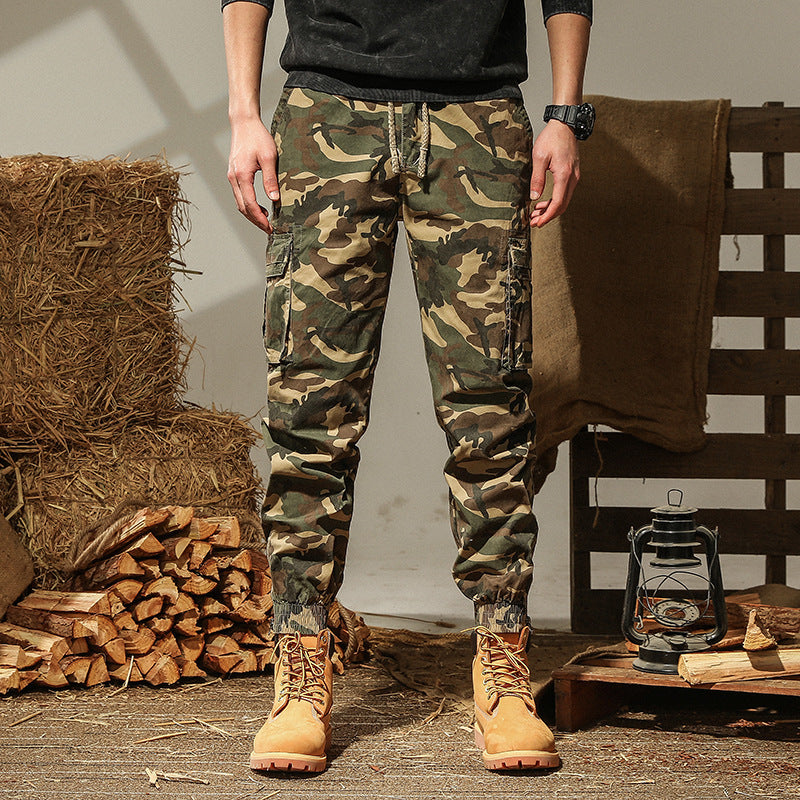 Men's Washed Camouflage Cotton Casual Pants