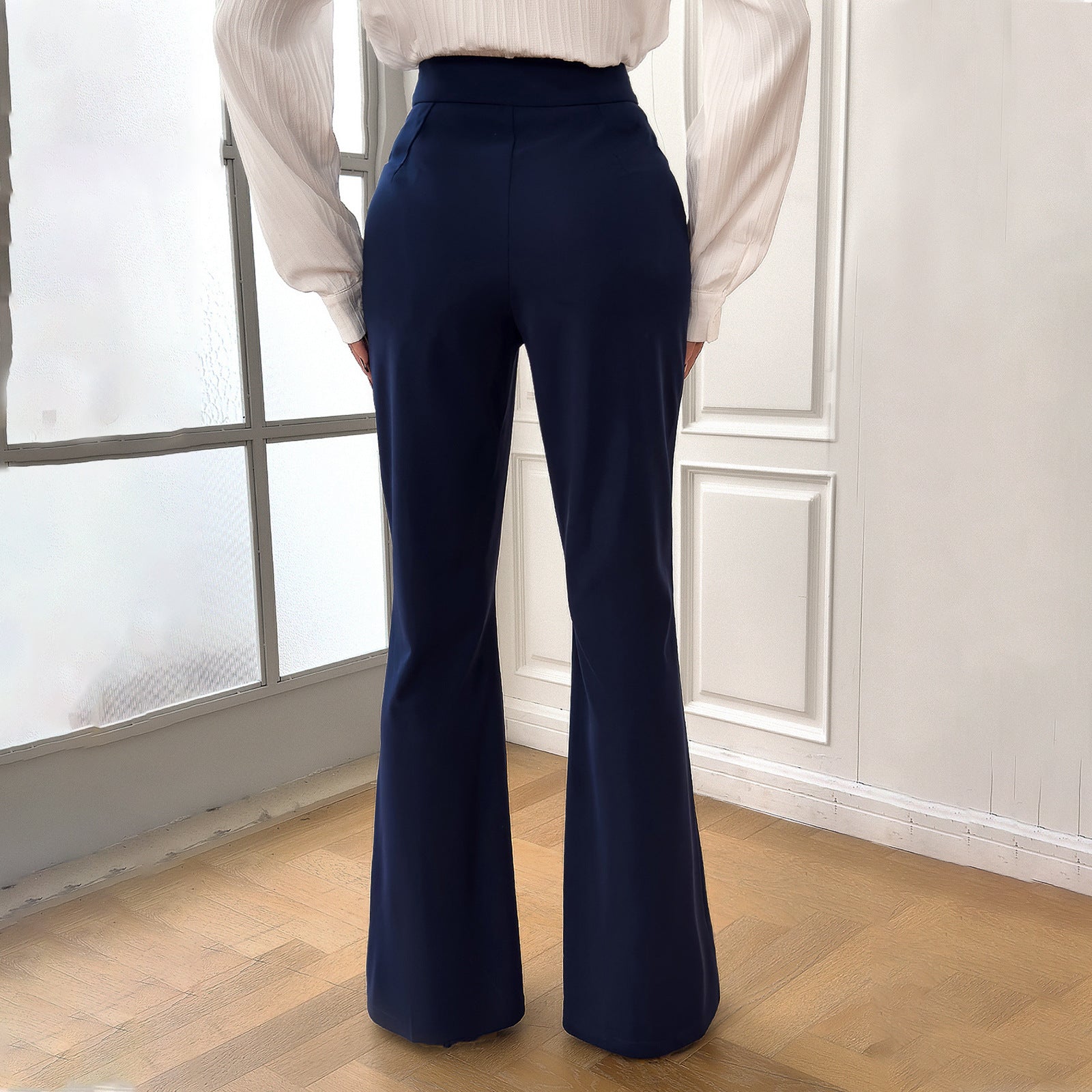 Women's Fashionable Elegant Solid Color Slim-fit Trousers