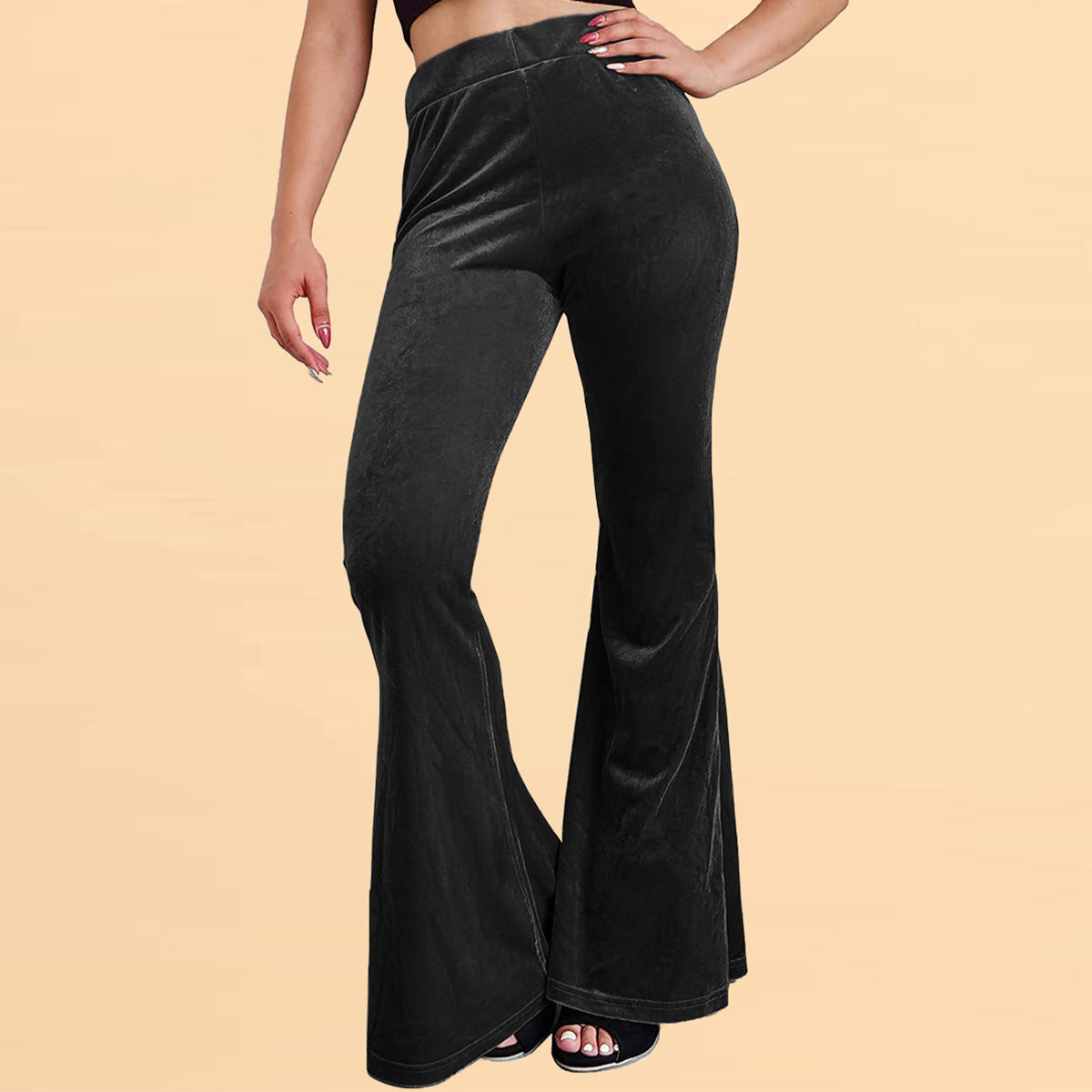 Velvet Bell-bottom Pants Casual Women