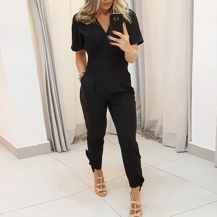 Stacked slim-fit jumpsuit